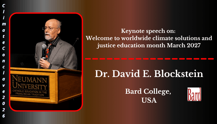 Dr. David E. Blockstein | Keynote Speaker | Climate Conclave 2026 Dr. David E. Blockstein | Keynote Speaker | Climate Conclave 2026