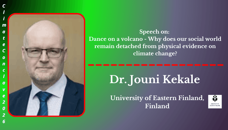 Dr. Jouni Kekale | Speaker | Climate Conclave 2026 Dr. Jouni Kekale | Speaker | Climate Conclave 2026